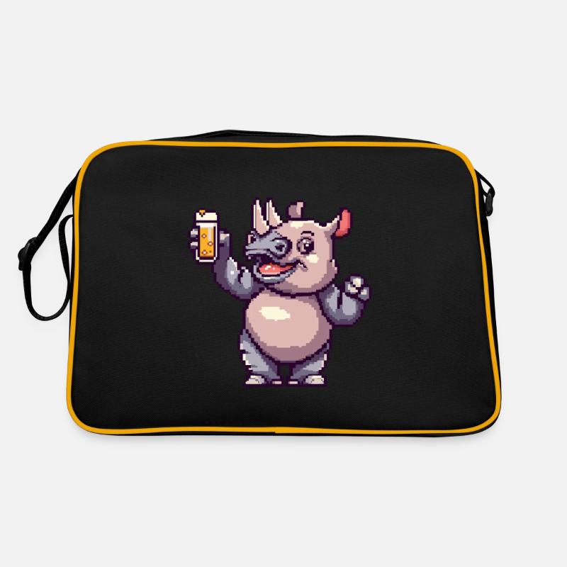 Rhino Pixel Beer Retro Bag