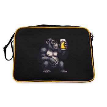Bière Gorilla Pixel - Sac Retro - noir/or - Dos