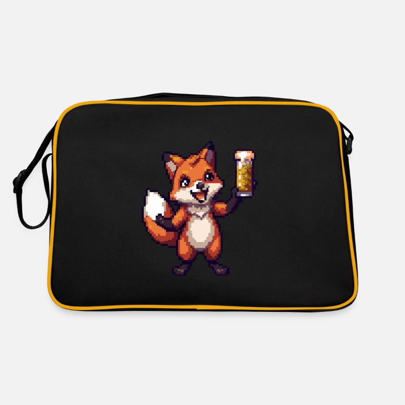 Fuchs Pixel Bier Retro Tasche