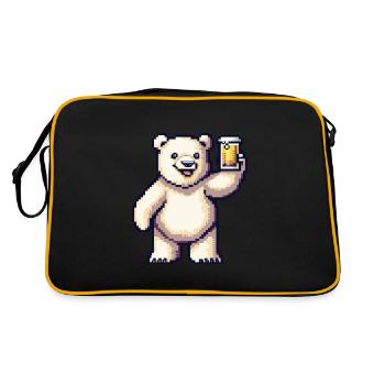 Bière Polar Bear Pixel - Sac Retro - noir/or - Dos