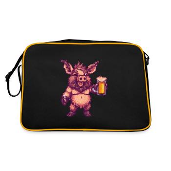 Pig Pixel Beer Wild Boar - Retro Bag - black/gold - Back