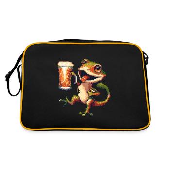 Bière Lizard Pixel - Sac Retro - noir/or - Dos