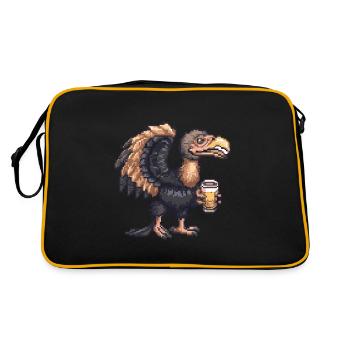 Harpy Bird Pixel Beer - Retro Bag - black/gold - Back