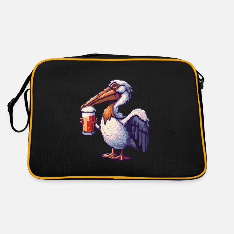 Pelican Bird Pixel Beer Retro Bag