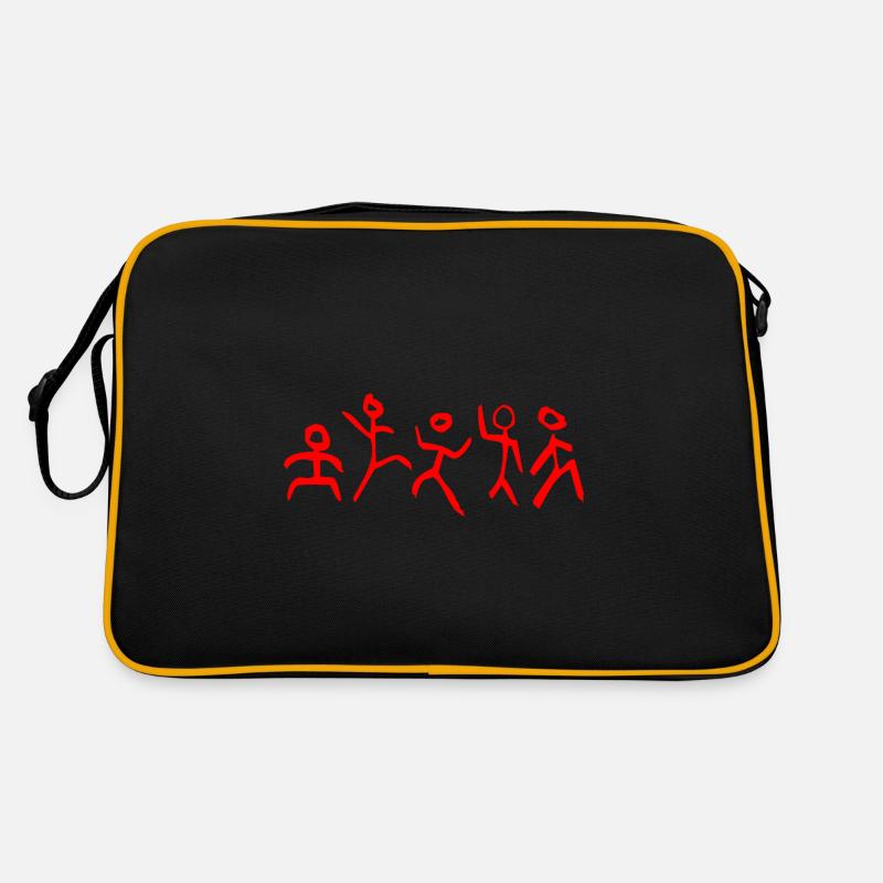 kinderzeichnung01C - Retro Tasche - Schwarz/Gold