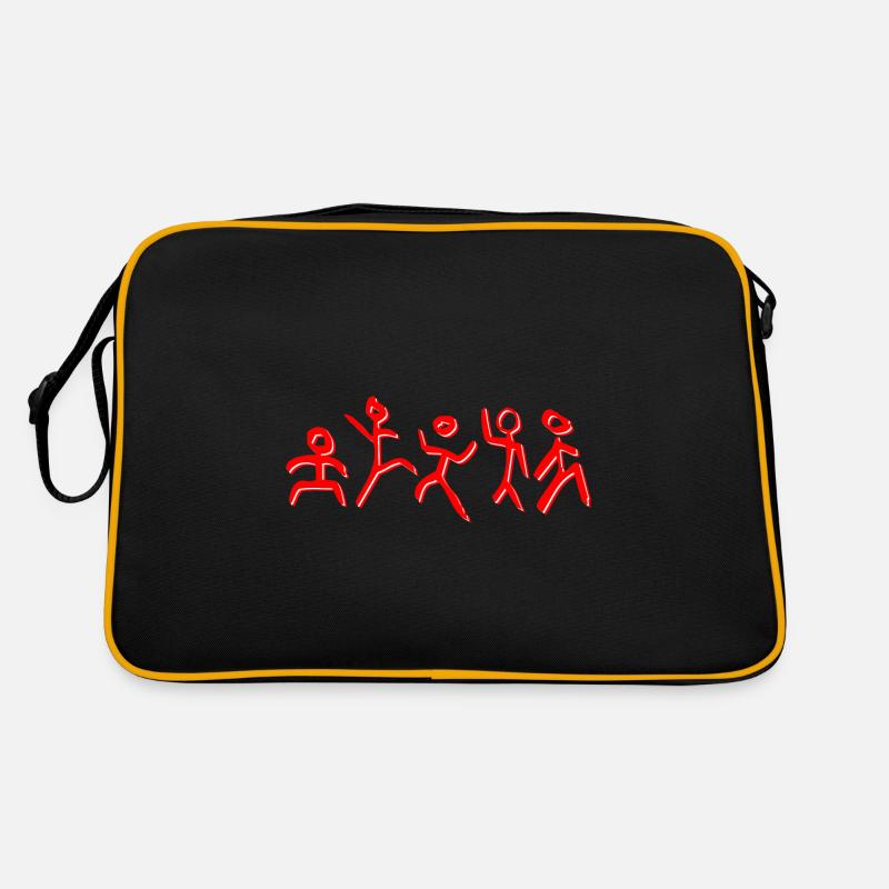 DANCING PEOPLE DRAWING STICK FIGURES Retro Bag