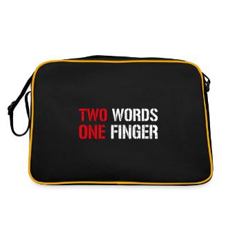 Funny sayings T-Shirt Two Words One Finger - Retro Bag - black/gold - Back