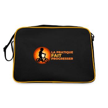 La pratique fait progresser - Sac Retro - noir/or - Dos