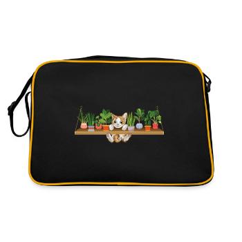 Propriétaire de plante de chaton espiègle - Sac Retro - noir/or - Dos