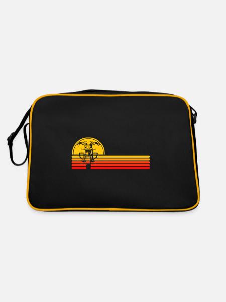 Chopper Bobber Motorcycle Motorcyclist Retro Biker - Retro Bag - black/gold - Back