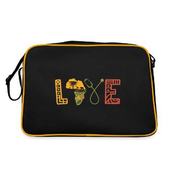 Love Africa Carte Art Noir Africain - Sac Retro - noir/or - Dos