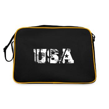 USA - Retro Tasche - Schwarz/Gold - Hinten
