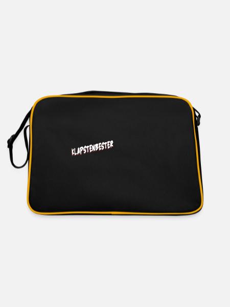 Sarkusmus Spruch Schwarzer Humor Lustiges Ironie - Retro Tasche - Schwarz/Gold - Hinten