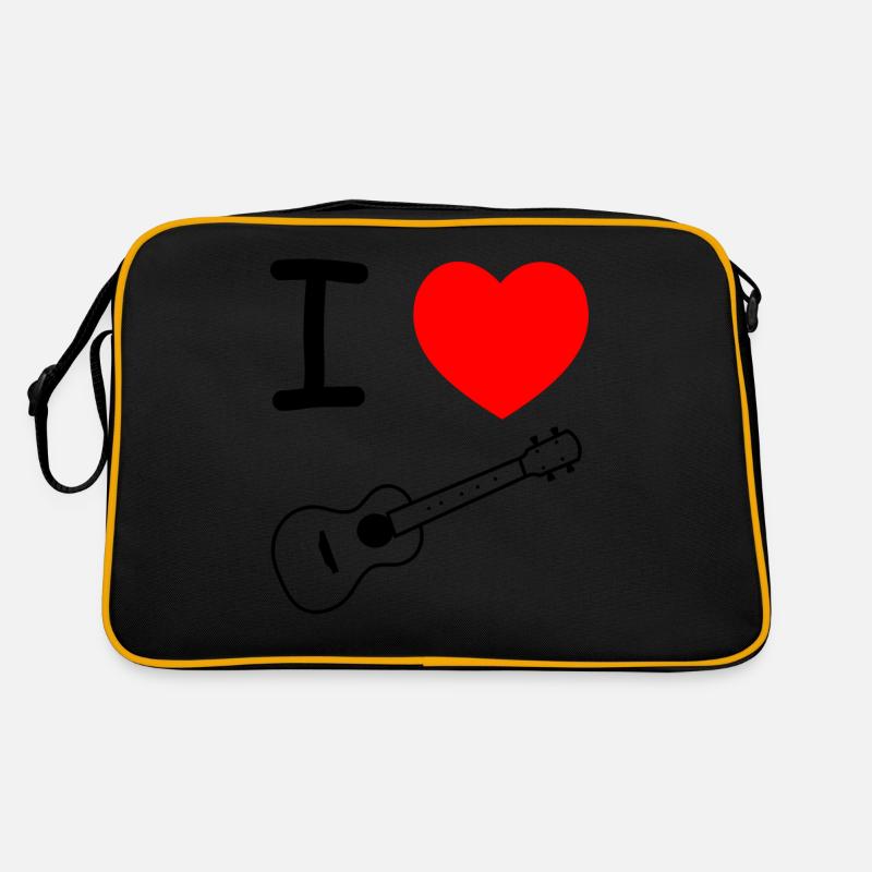 Ukulele - Retro Tasche - Schwarz/Gold