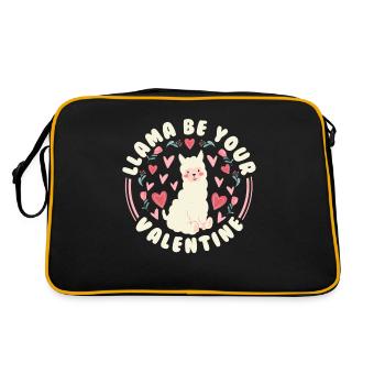 Valentinstag Valentines Day - Retro Tasche - Schwarz/Gold - Hinten