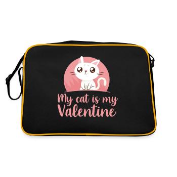 Valentinstag Valentines Day - Retro Tasche - Schwarz/Gold - Hinten