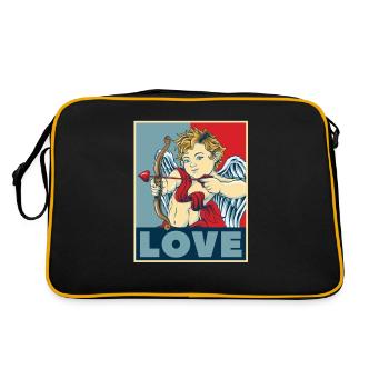 Valentinstag Valentines Day - Retro Tasche - Schwarz/Gold - Hinten