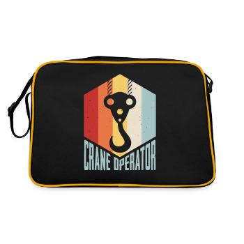Retro Crane Construction Crane Vintage Crane Driver Crane Operator - Retro Bag - black/gold - Back