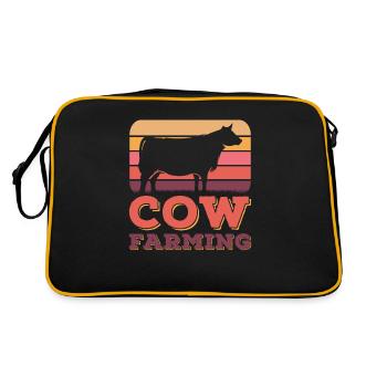 Retro Dairy Farmer Farmer Vintage Cow Farmer Farmer - Sac Retro - noir/or - Dos