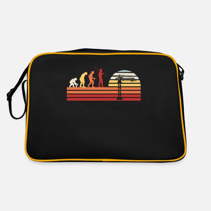 Retro Kran Baukran Vintage Kranfahrer Kranführer - Retro Tasche - Schwarz/Gold