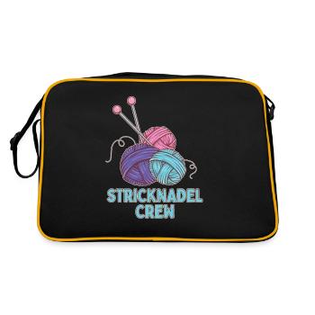 Stricken - Retro Tasche - Schwarz/Gold - Hinten
