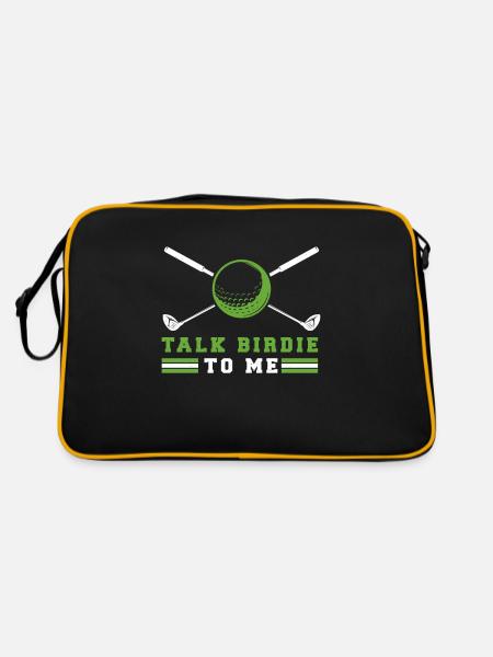 Golf Golfer Golfer Golfer Golf Course - Retro Bag - black/gold - Back