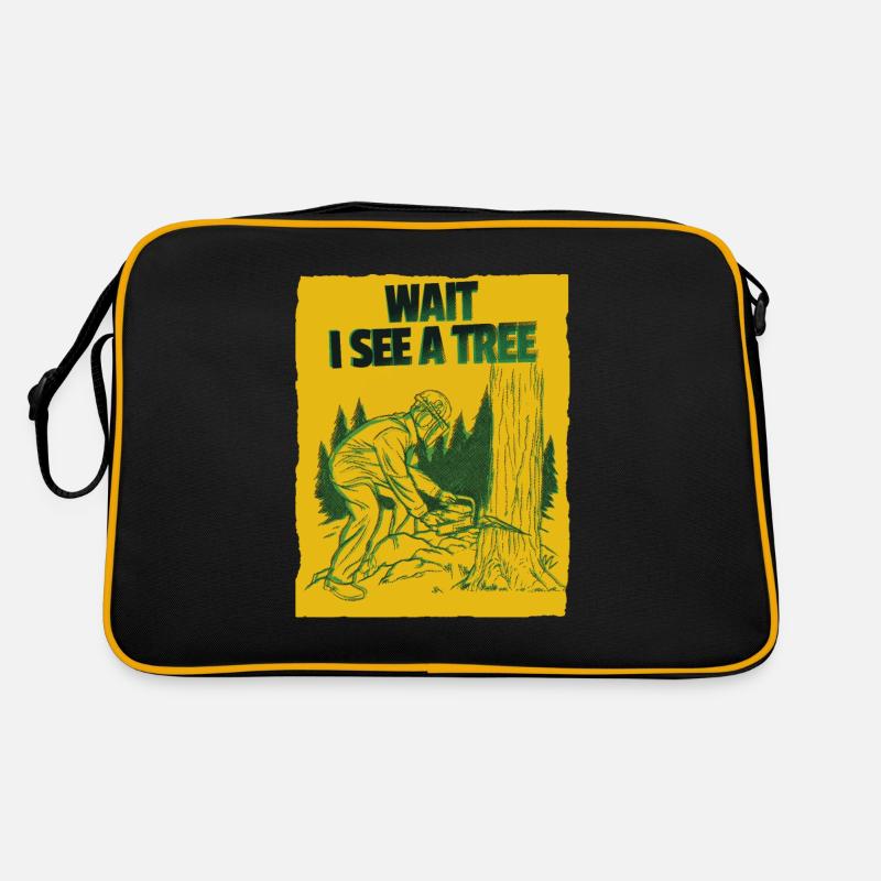 Broyeur de bois Bûcheron Forestier Forestier Sac Retro