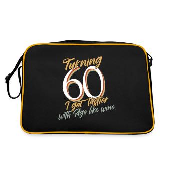 60th birthday - sixtieth 60 years old - Retro Bag - black/gold - Back