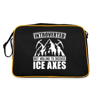Eisklettern Bergsteigen Klettern Bergsteiger - Retro Tasche - Schwarz/Gold - Hinten