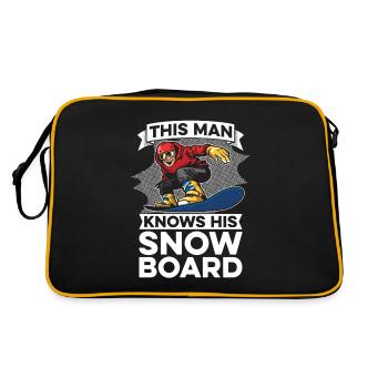 Snowboard Snowboarder Snowboarding - Retro Bag - black/gold - Back