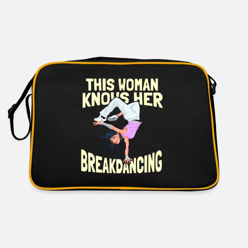 Breakdance Breakdancer Breakdancing - Sac Retro - noir/or