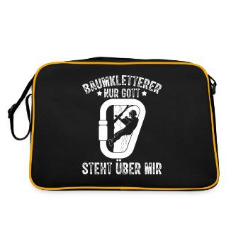 Baumklettern Baumpfleger Arborist Baumkletterer - Retro Tasche - Schwarz/Gold - Hinten