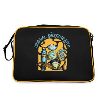 Bäcker Backen Konditor - Retro Tasche - Schwarz/Gold - Hinten