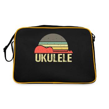 Ukulele - Retro Tasche - Schwarz/Gold - Hinten
