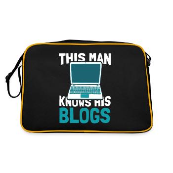 Blog Blogging Blogger - Retro Bag - black/gold - Back