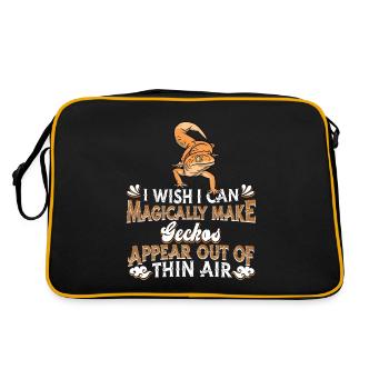 Gecke Echse Reptil Eidechse Lizard - Retro Tasche - Schwarz/Gold - Hinten
