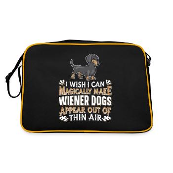 Dachshund Viennese Dachshund Rauhhaardackel - Retro Bag - black/gold - Back
