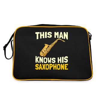 Sax Saxophone Saxophone Musician Jazz - Retro Bag - black/gold - Back