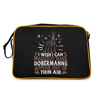 Chien Doberman - Sac Retro - noir/or - Dos