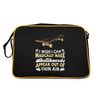 Skateboard Skateboarder Skater - Retro Tasche - Schwarz/Gold - Hinten