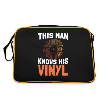 Collectionneur de disques vinyle LP - Sac Retro - noir/or - Dos