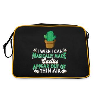 Cactus shrub Cacti prickly garden gardener - Retro Bag - black/gold - Back