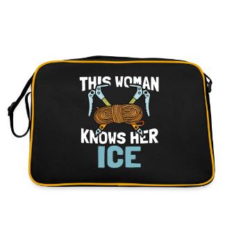 Eisklettern Bergsteigen Klettern Bergsteiger - Retro Tasche - Schwarz/Gold - Hinten