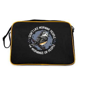 Vogel Vögel - Retro Tasche - Schwarz/Gold - Hinten