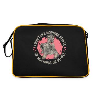 Irischer Wolfshund Hund - Retro Tasche - Schwarz/Gold - Hinten