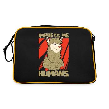 Lama Llama Alpaga - Sac Retro - noir/or - Dos