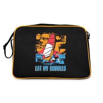 Windsurfing Windsurfen - Retro Tasche - Schwarz/Gold - Hinten