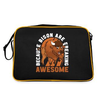 American Bison Buffalo - Retro Bag - black/gold - Back