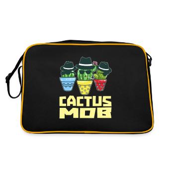 Cactus shrub Cacti prickly garden gardener - Retro Bag - black/gold - Back