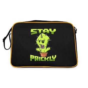 Cactus shrub Cacti prickly garden gardener - Retro Bag - black/gold - Back